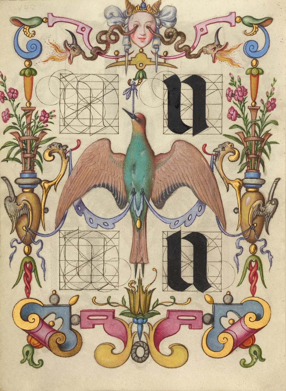 Anleitung zum Konstruieren der Buchstaben u und v - Joris Hoefnagel