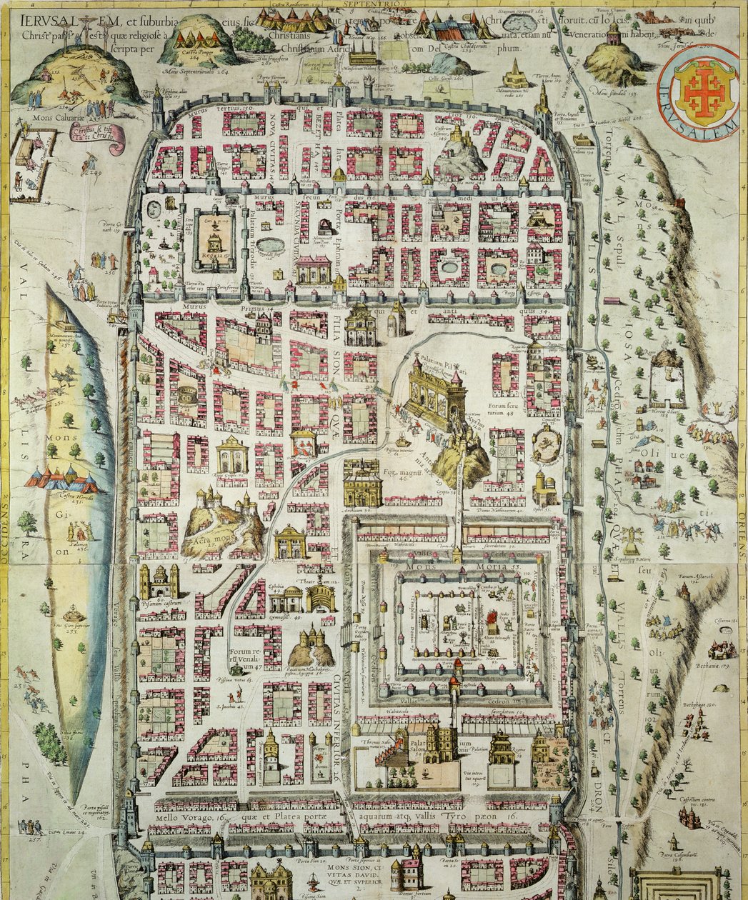 Carte de Jérusalem et des environs, de 