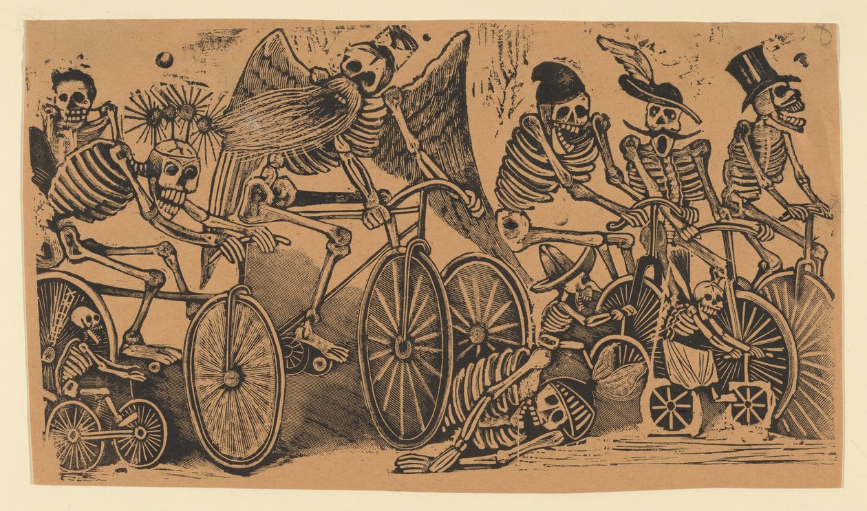 Skelette (Calaveras) auf Fahrrädern - José Guadalupe Posada