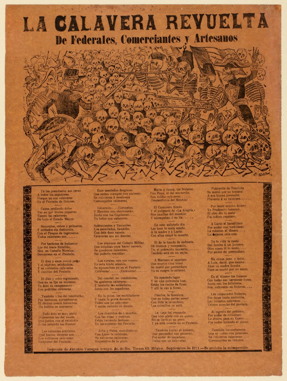 Der rebellische Calavera der Bundesarmee, Kaufleute und Handwerker - José Guadalupe Posada