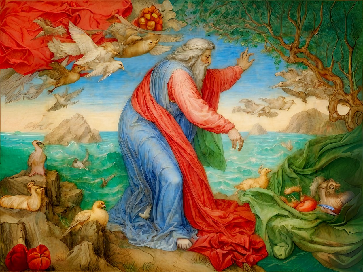 A1_Genesis_05-Création des oiseaux et des créatures marines - Josef Johann Michel