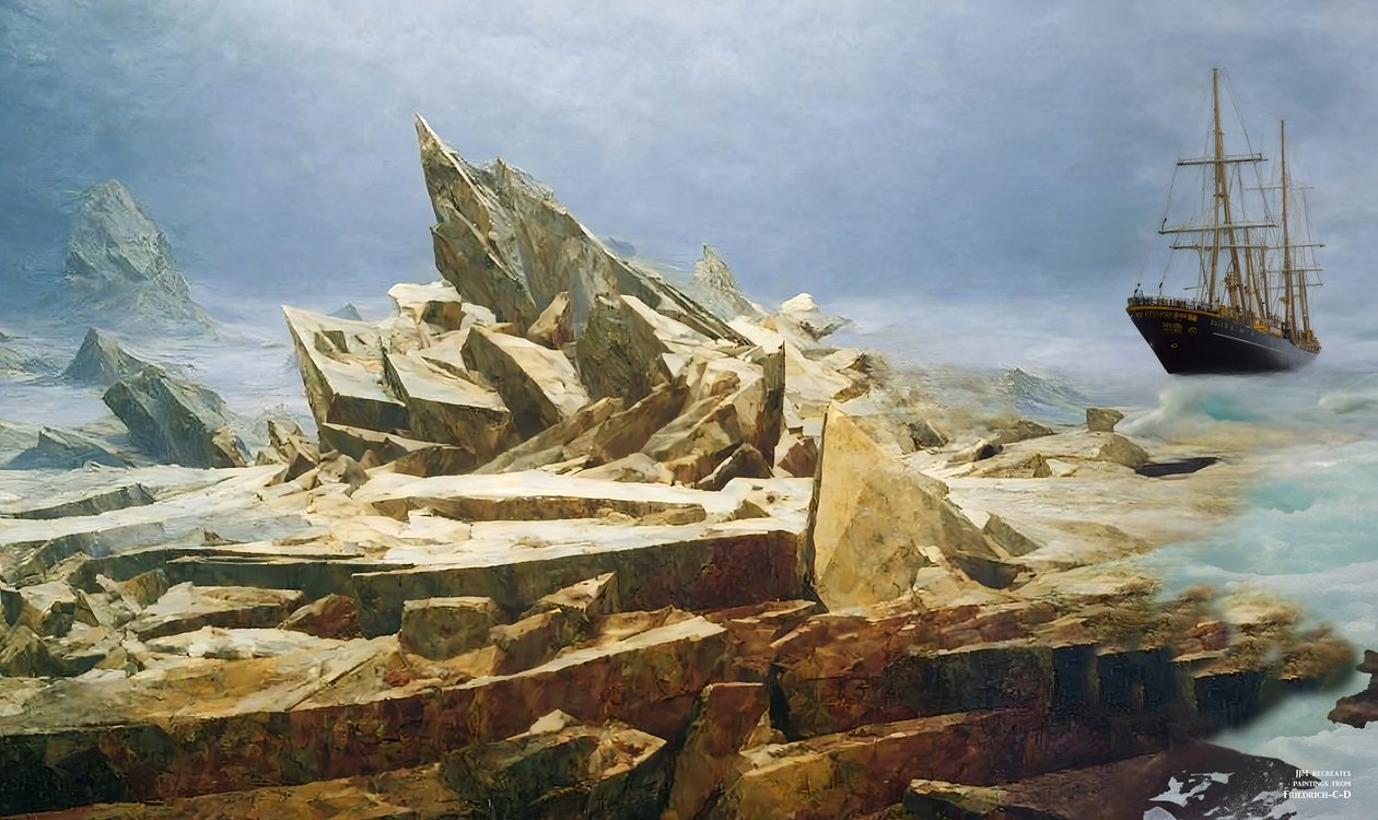 JJM recrée Friedrich-C-D: La mer de glace (avant le désastre) - Josef Johann Michel