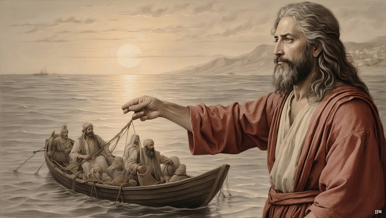 Le filet était rempli de 153 gros poissons (01) - Josef Johann Michel
