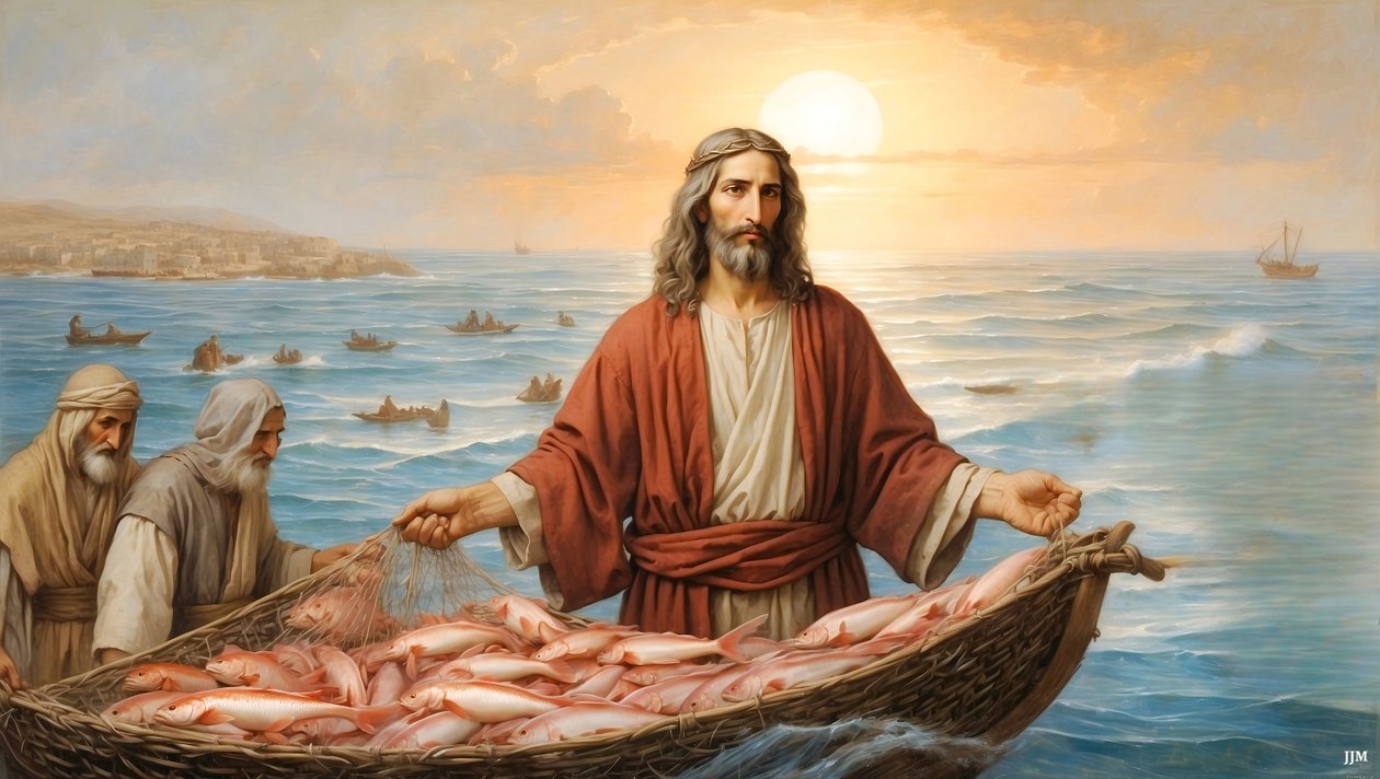 Le filet était rempli de 153 gros poissons (02) - Josef Johann Michel
