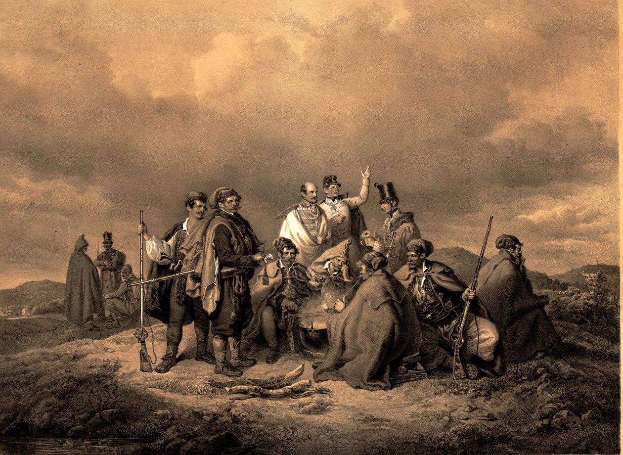 Bivouc Kriehuber Litho - Josef Kriehuber