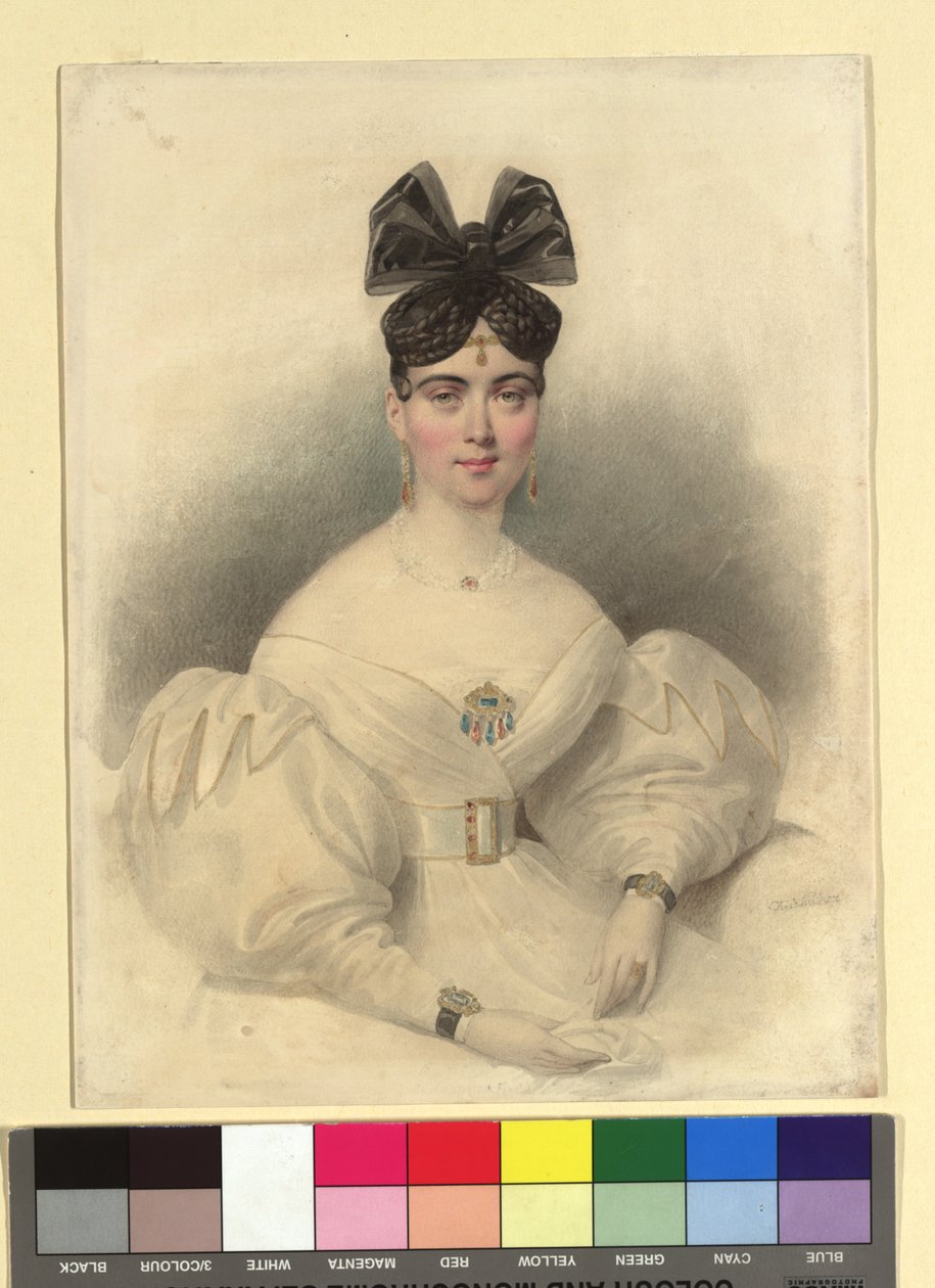 Mme Tschapek, propriétaire de la boutique de lin et de soie « Zur Jungfrau von Orleans » - Josef Kriehuber