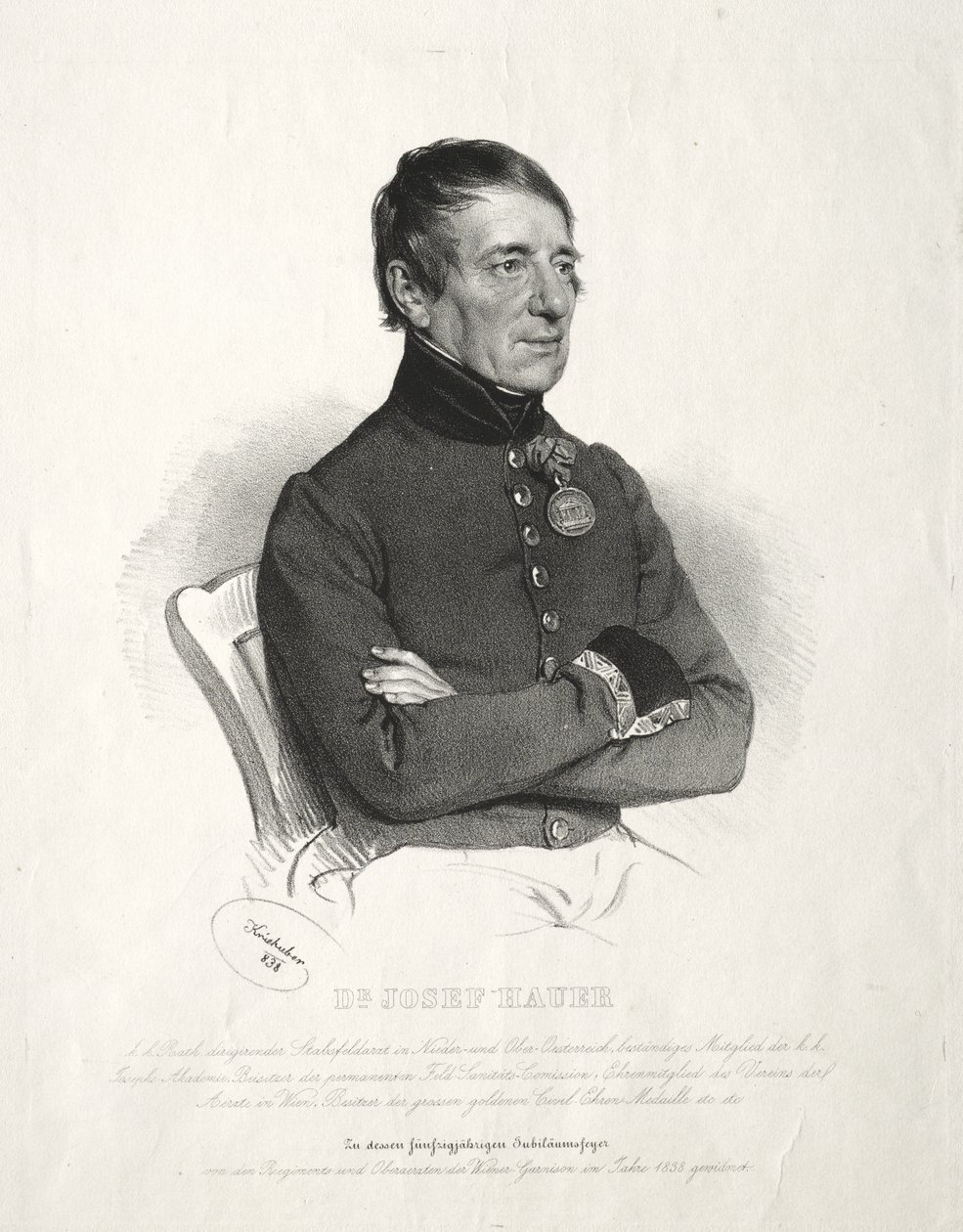 Portrait du Dr. Joseph Hauer - Josef Kriehuber