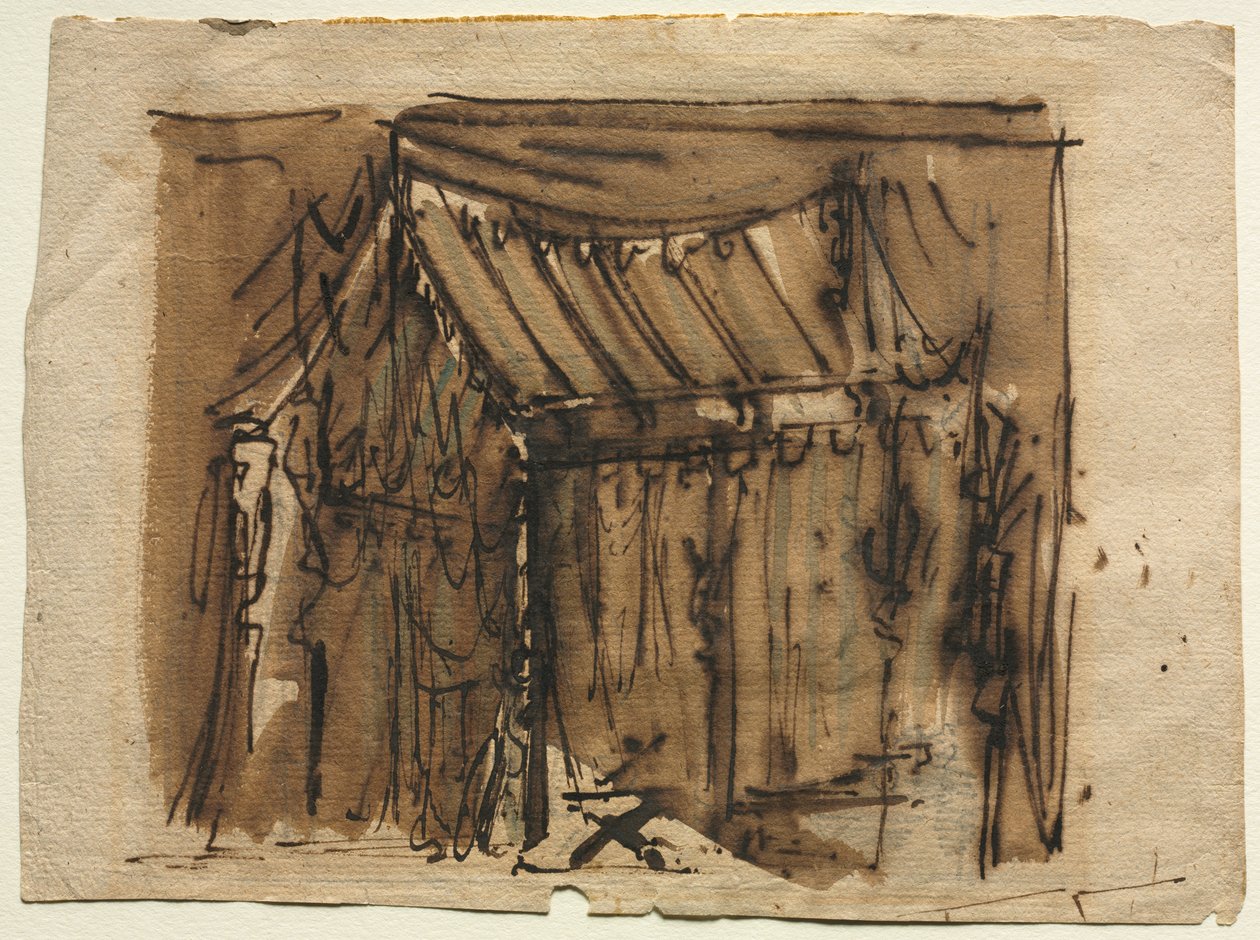 Tente (recto) ; Deux Croquis (verso) - Josef Platzer