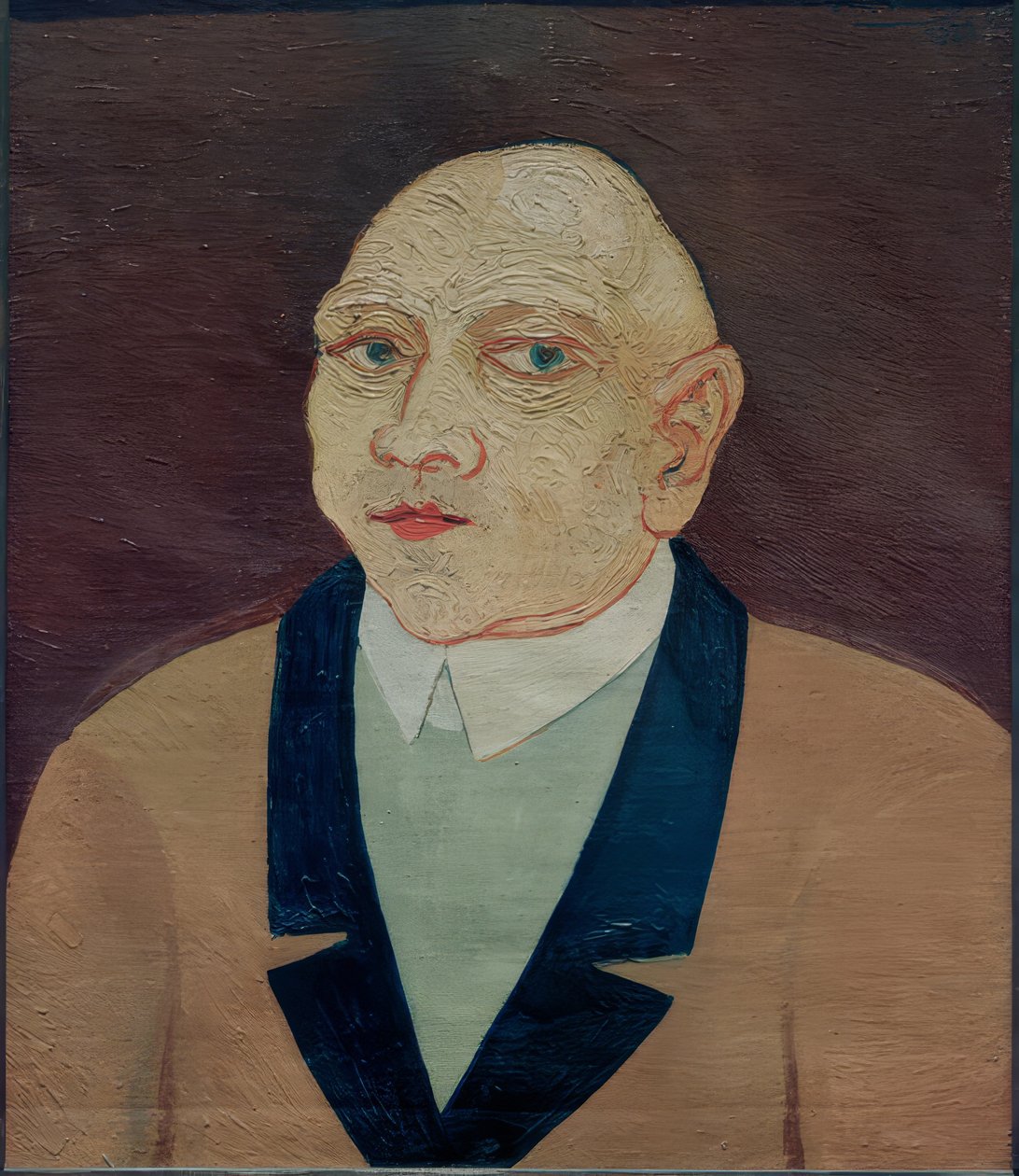 Homme avec une veste jaune - Josef Scharl