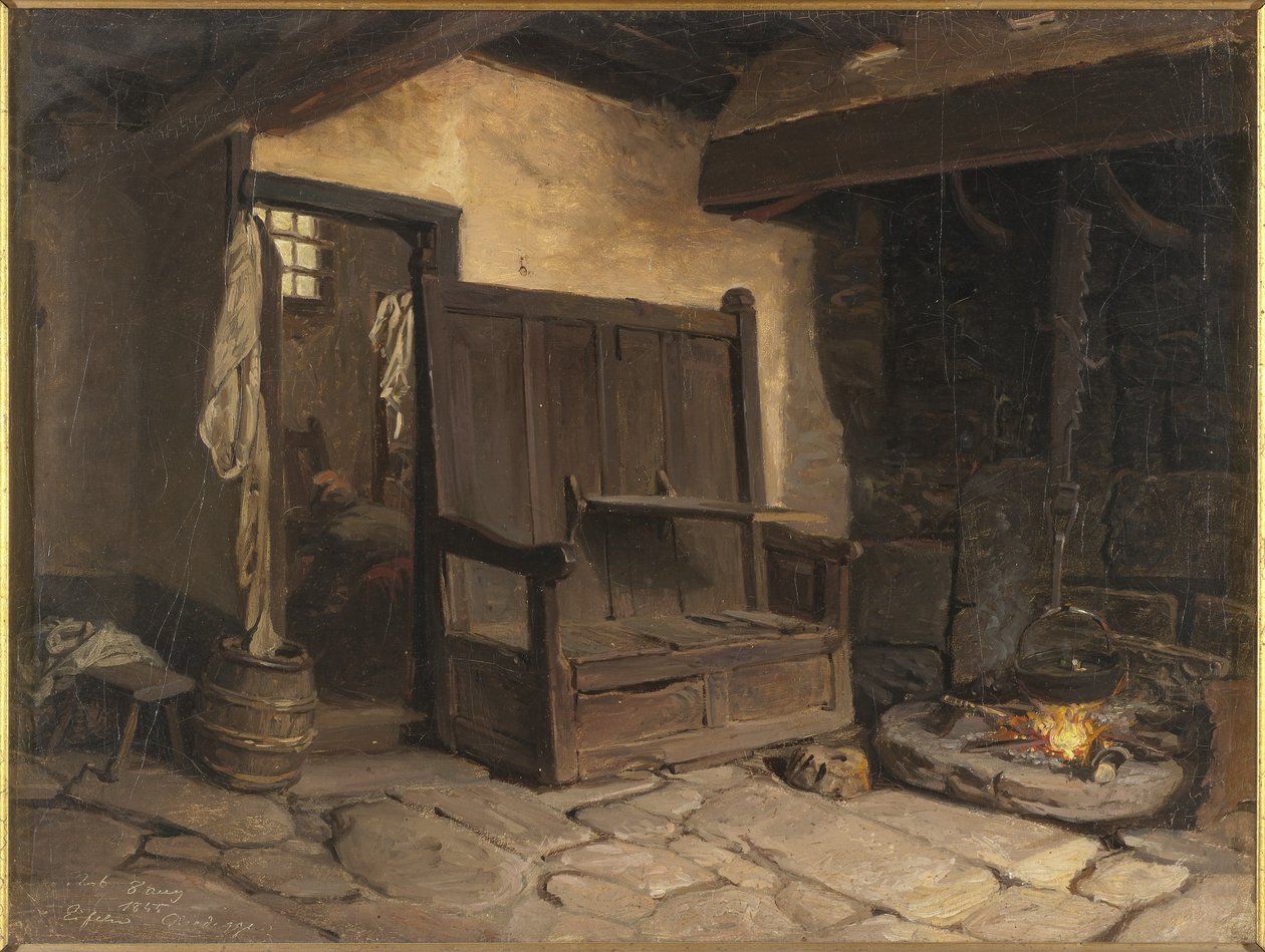 Un intérieur de cottage - Josef Wilhelm Wallander