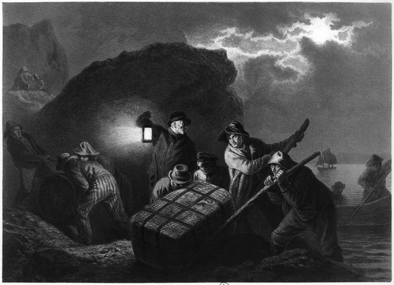 Contrebandiers sur la côte est de la Suède, début du 19ème siècle - Josef Wilhelm Wallander