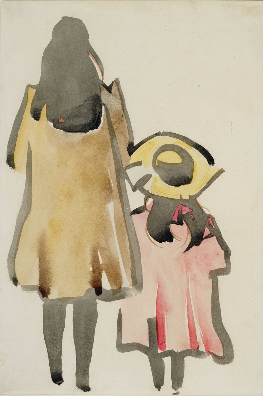 Vue arrière de deux enfants - Joseph Crawhall