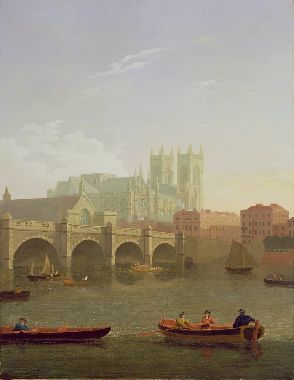 Abbaye de Westminster et pont de Westminster vus du sud, 1794 - Joseph Farington