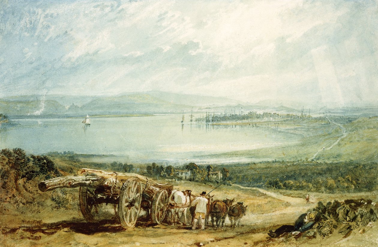Poole, Dorset avec le château de Corfe au loin - Joseph Mallord William Turner