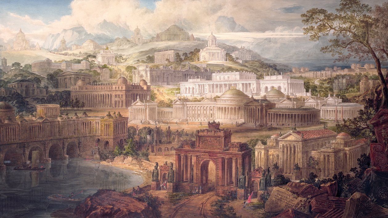 Visions architecturales de la jeunesse, et rêves du soir de la vie, 1820 - Joseph Michael Gandy