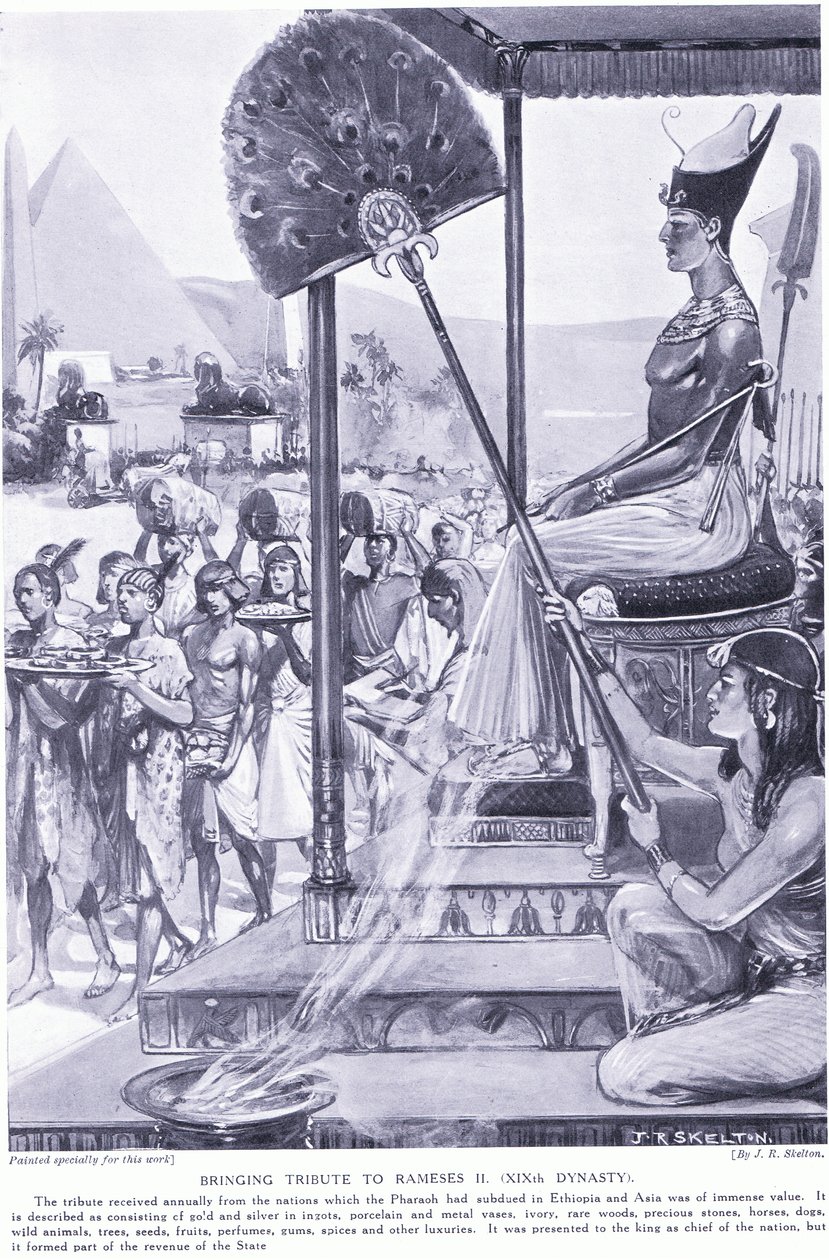 Apportant un tribut à Ramsès II (XIXe Dynastie), c.1920 - Joseph Ratcliffe Skelton