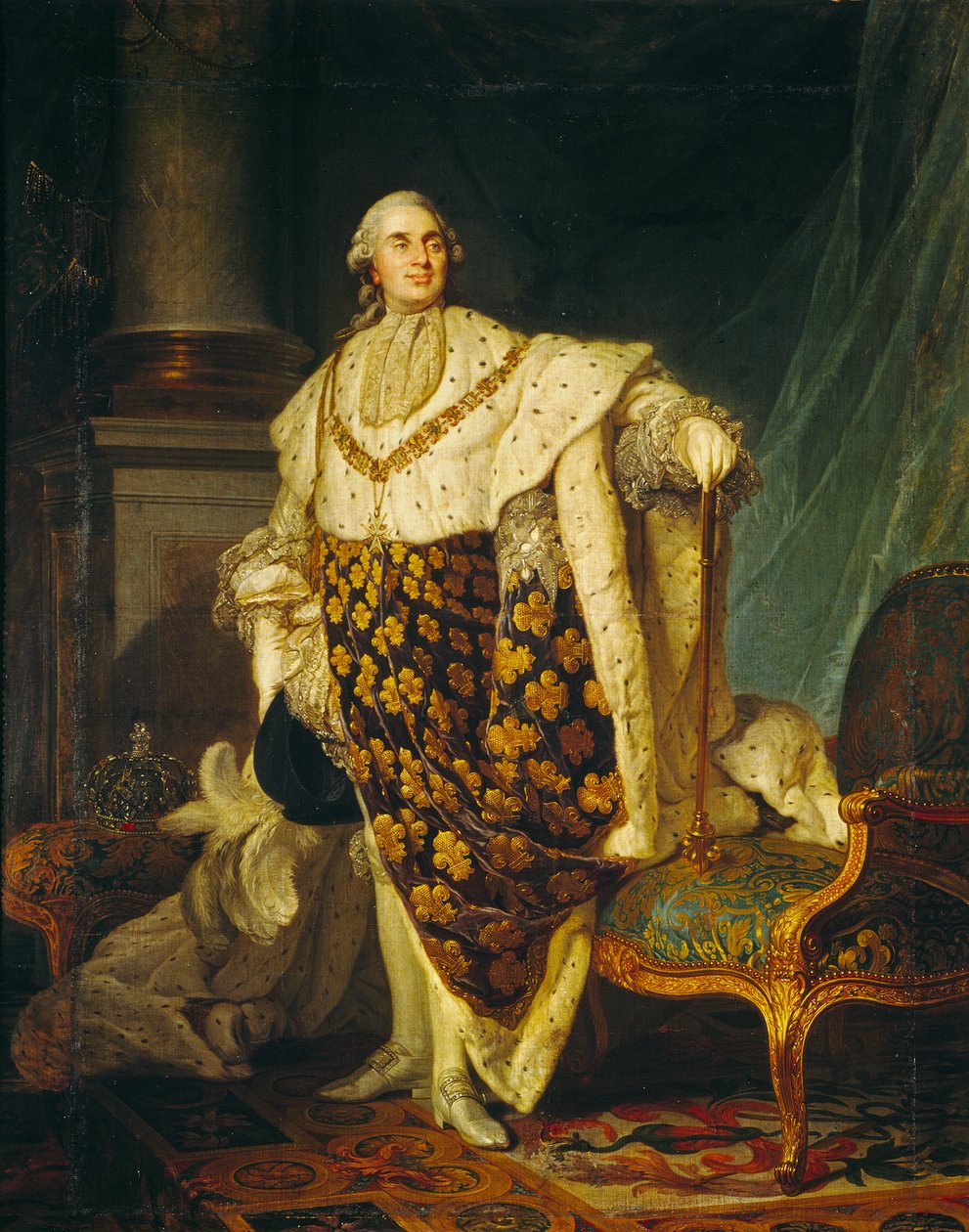 Louis XVI (1754-93) roi de France en robes de couronnement, 1777 - Joseph Siffred Duplessis