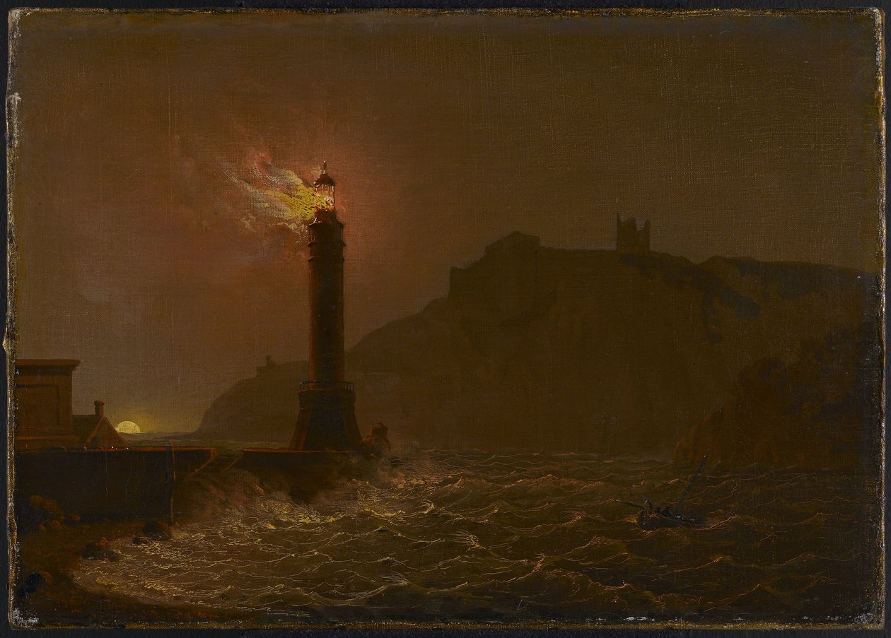 Un phare en feu la nuit - Joseph Wright of Derby