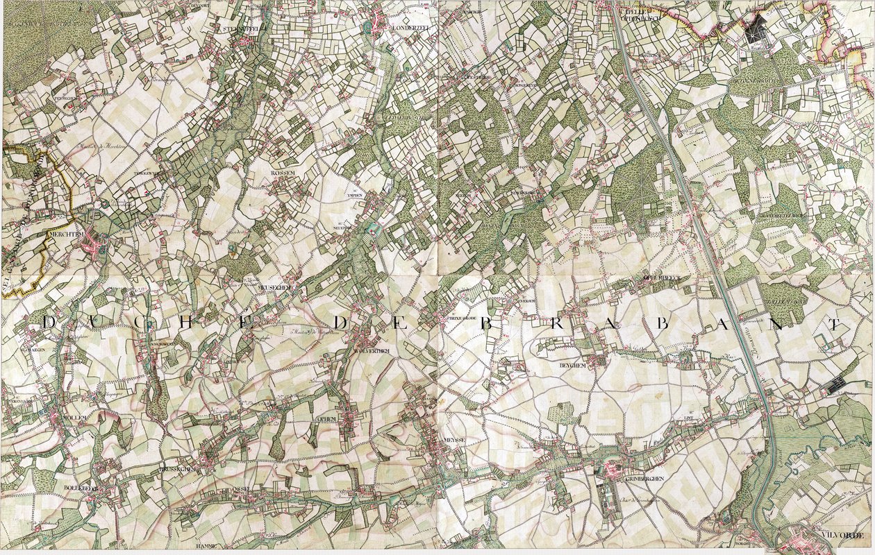 Carte de Vilvorde - Vilvoorde, Belgique - Joseph de Ferraris
