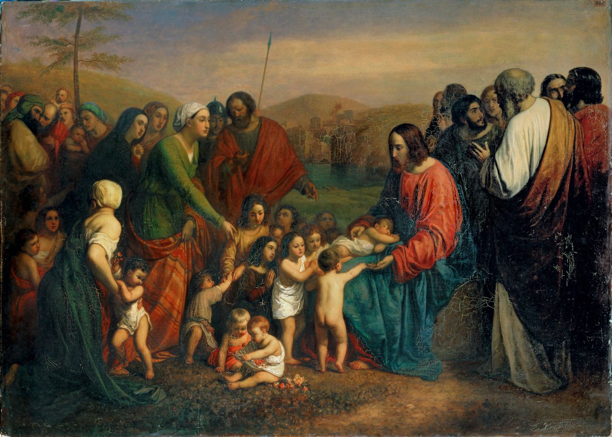 Que les enfants viennent à moi (peinture sur toile) - Joseph-Nicolas Robert-Fleury