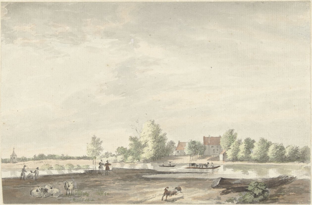 La maison du passeur sur la Lek près de Schoonhoven - Joseph Adolf Schmetterling