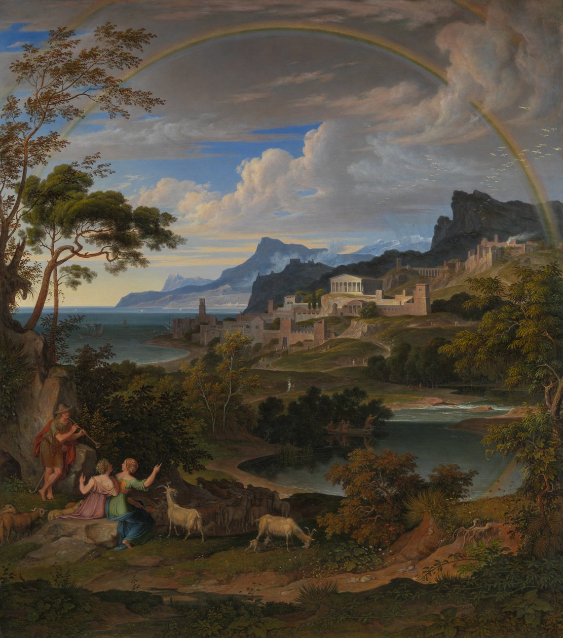 Paysage héroïque avec arc-en-ciel - Joseph Anton Koch