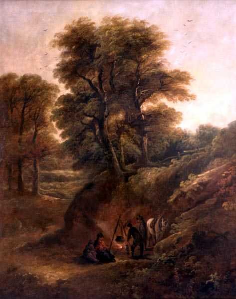 Paysage boisé avec gitans autour d