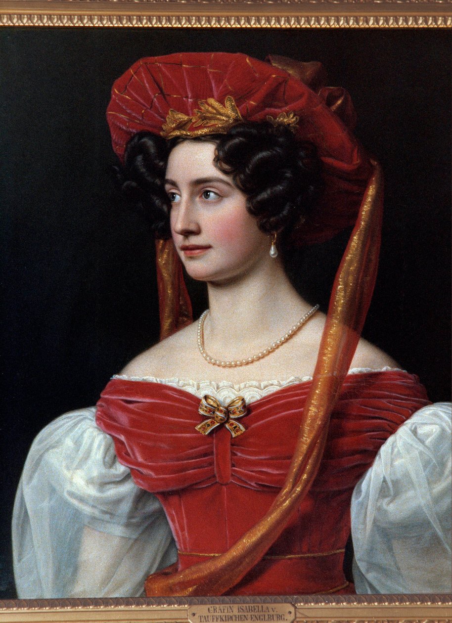 Portrait de femme au chapeau rouge - Joseph Carl Stieler