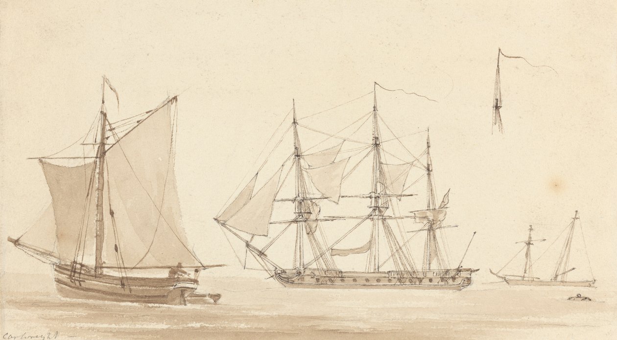 Goélette, corvette et bateau de pêche - Joseph Cartwright