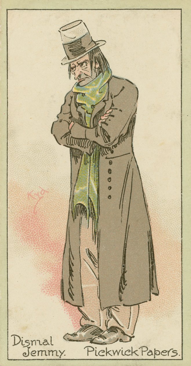 Dismal Jemmy, Pickwick Papers (lithographie couleur) - Joseph Clayton (1856-1937) (after) Clarke