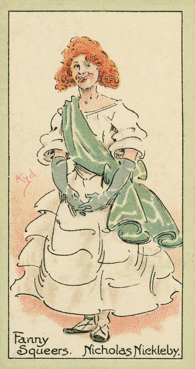 Fanny Squeers, Nicholas Nickleby (lithographie couleur) - Joseph Clayton (1856-1937) (after) Clarke