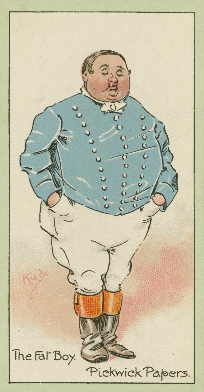 The Fat Boy, Pickwick Papers (lithographie couleur) - Joseph Clayton (1856-1937) (after) Clarke