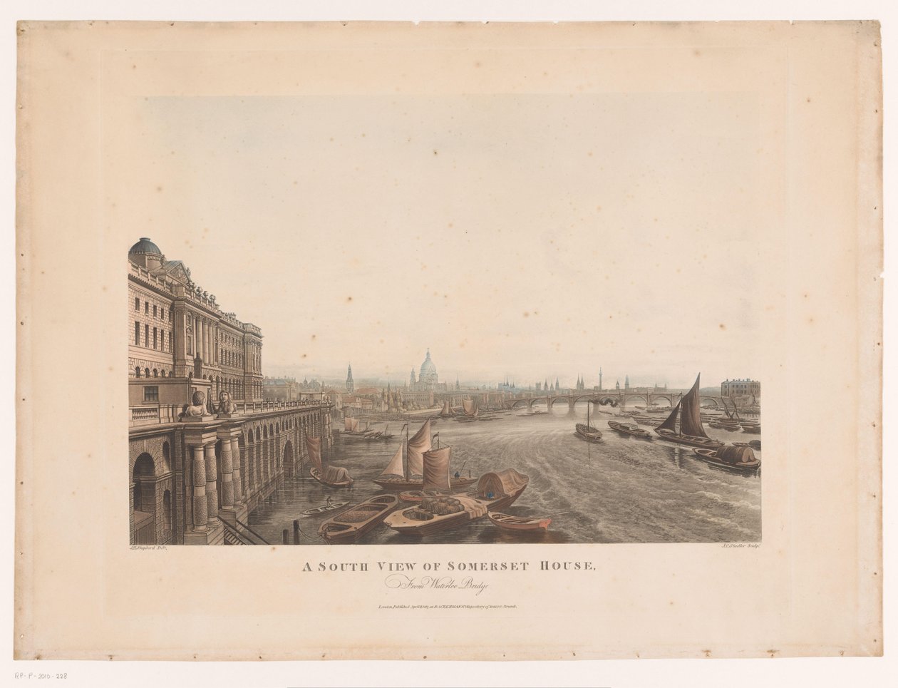 Vue sud de Somerset House, depuis Waterloo Bridge - Joseph Constantine Stadler