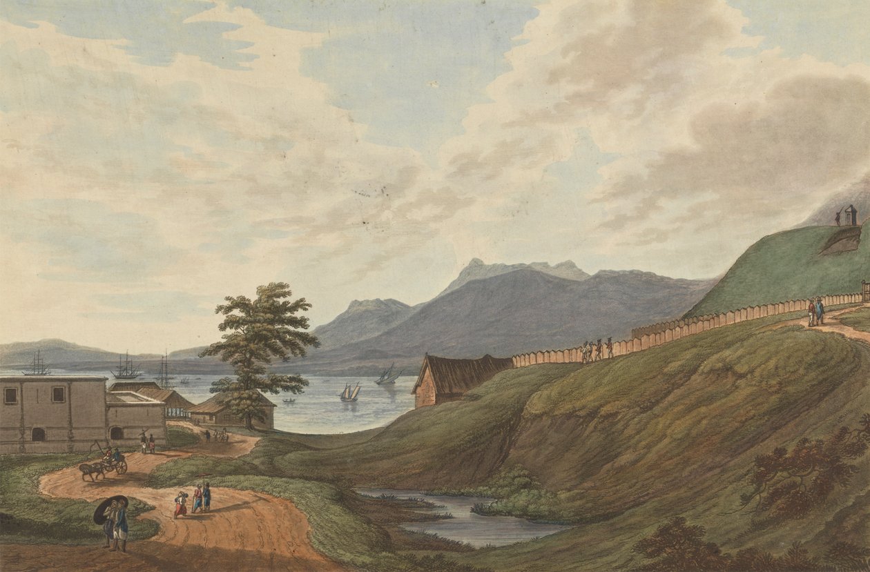 Fort Marlborough des collines Soongey Lamou, Benkulen, Sumatra, 1799 - Joseph Constantine Stadler