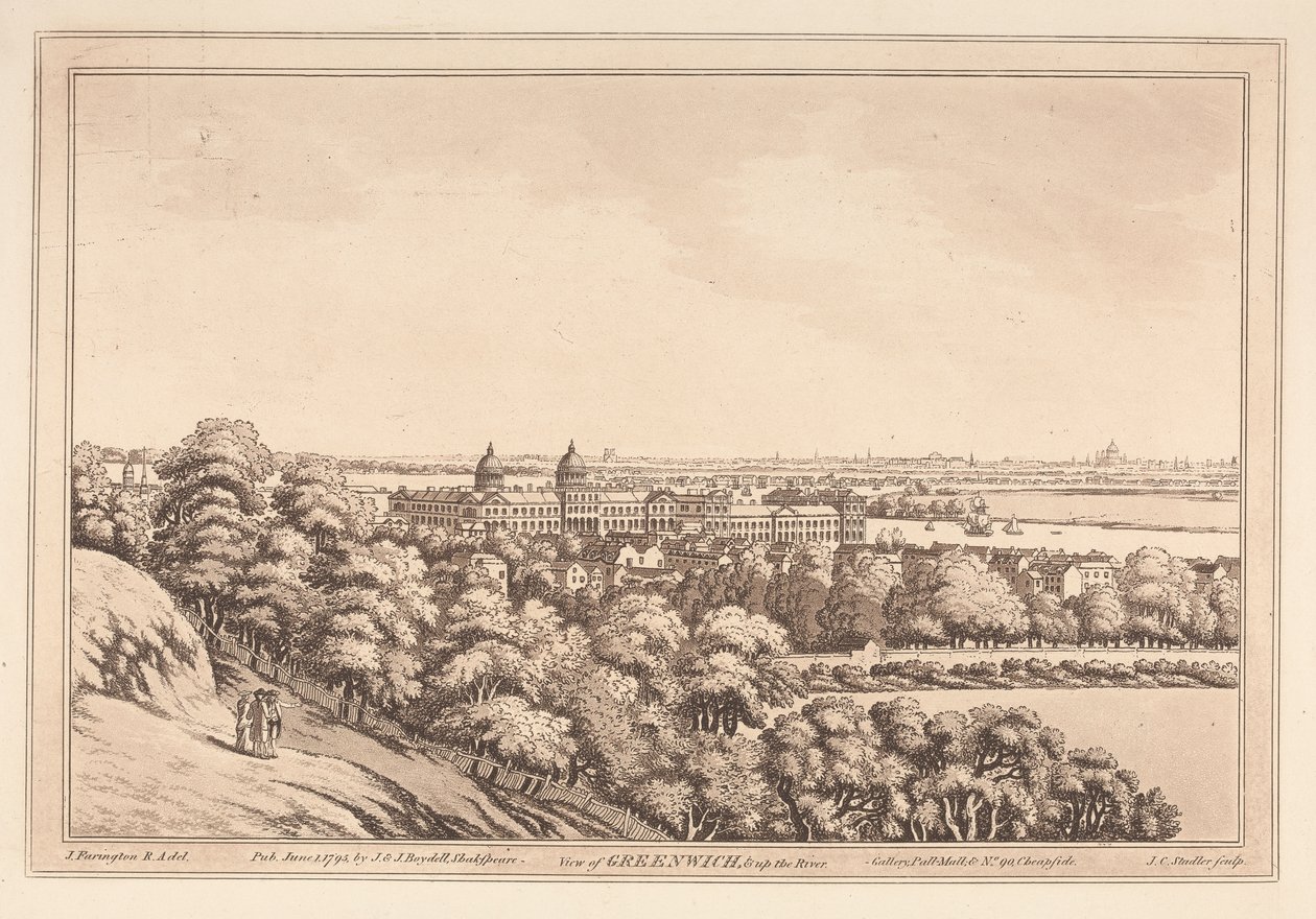 Vue de Greenwich et de la rivière - Joseph Constantine Stadler