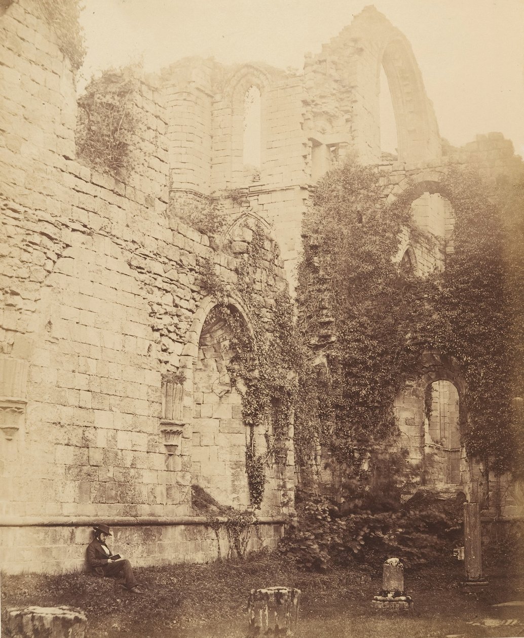 Abbaye de Fountains. Intérieur de la salle capitulaire - Joseph Cundall
