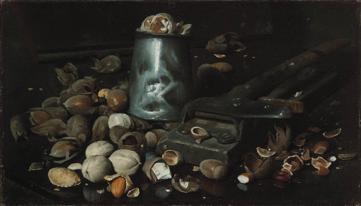 Nature morte avec boîte en étain et noix, vers 1886 - Joseph Decker