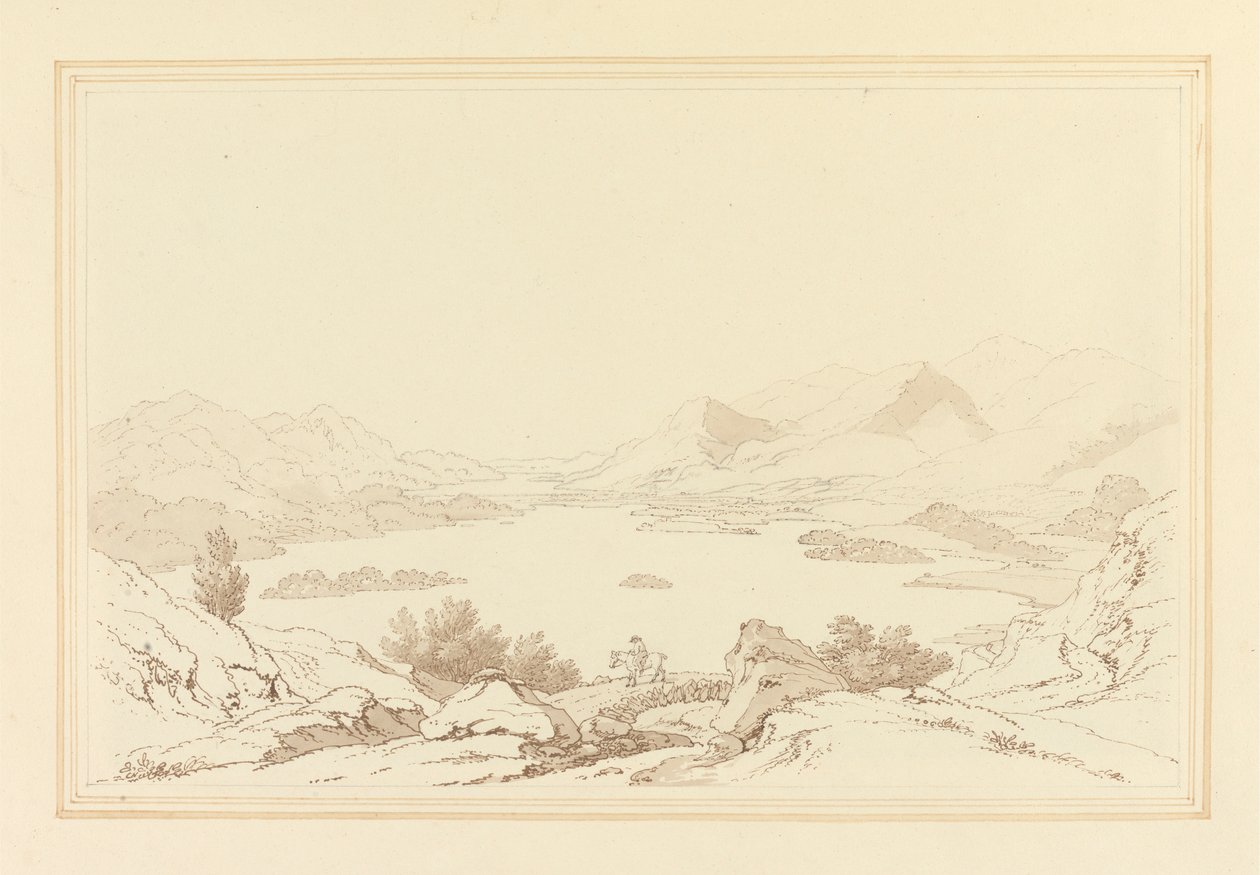 Vue générale du lac de Derwent Water - Joseph Farington