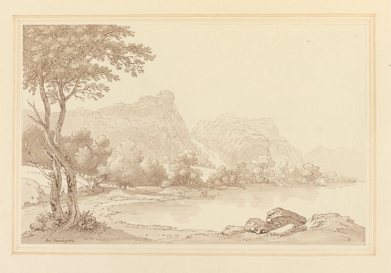 Rochers de Lodore, chalet au loin - Joseph Farington