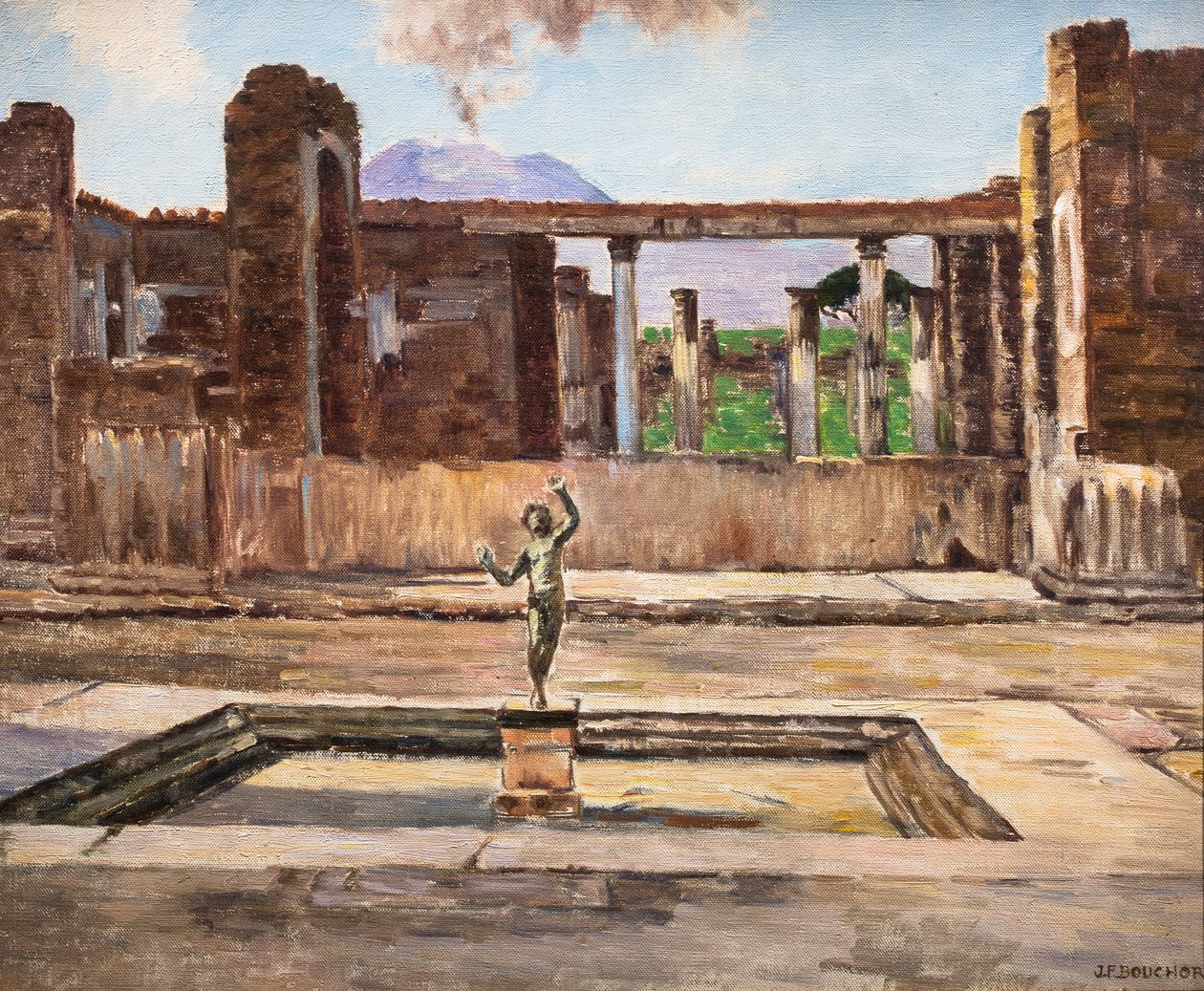 La maison du faune à Pompéi (huile sur toile) - Joseph Felix Bouchor