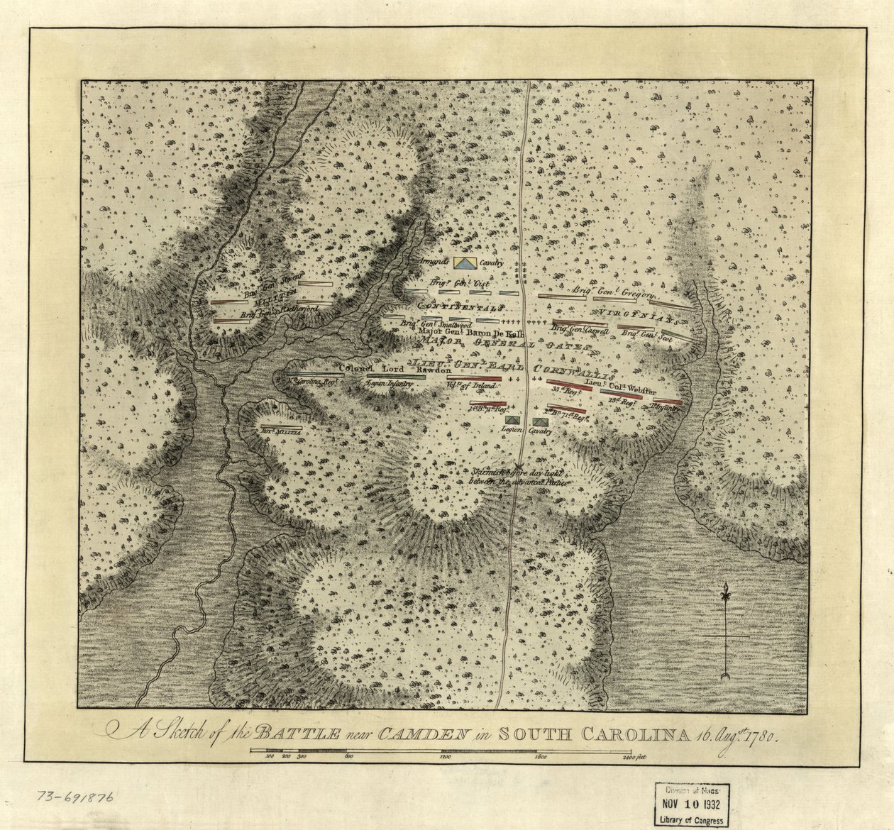 Bataille près de Camden en Caroline du Sud - Joseph Frederick Wallet DesBarres