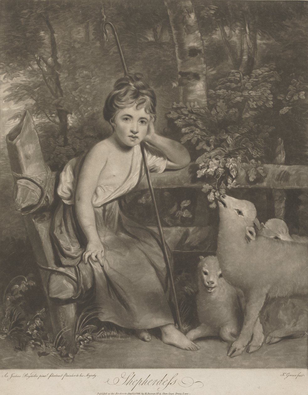 Bergère (Mlle Mary Palmer en jeune bergère) - Joseph Grozer