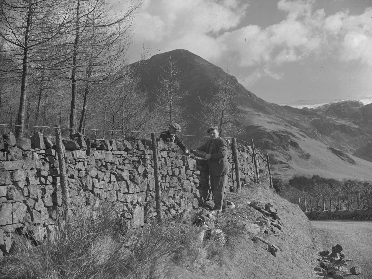 Deux peintres travaillant sur un mur - Joseph Hardman