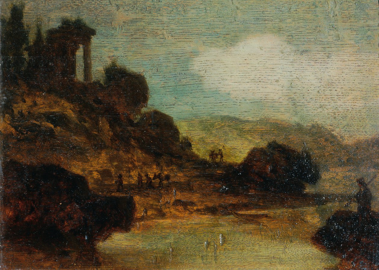 Paysage avec ruine - Joseph Hasslwander