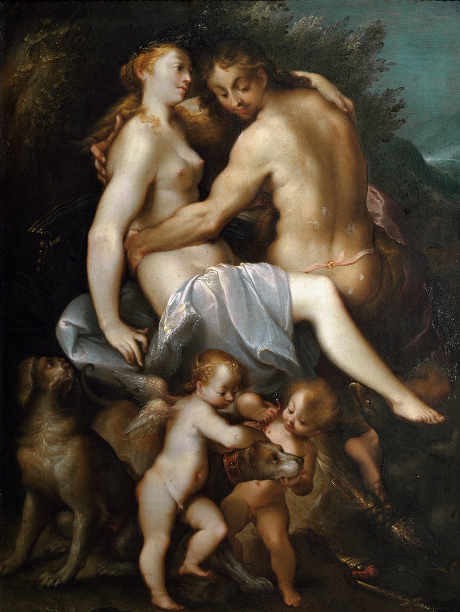 Adonis et Vénus Peinture par Joseph Heintz dit l