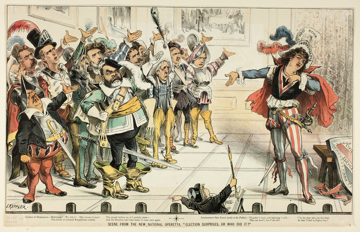 Scène de la nouvelle opérette nationale, tirée de Puck - Joseph Keppler