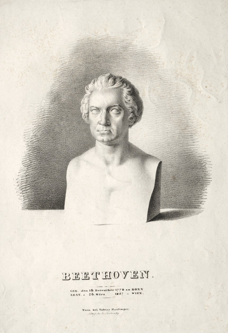 Buste de Ludwig van Beethoven - Joseph Kriehuber