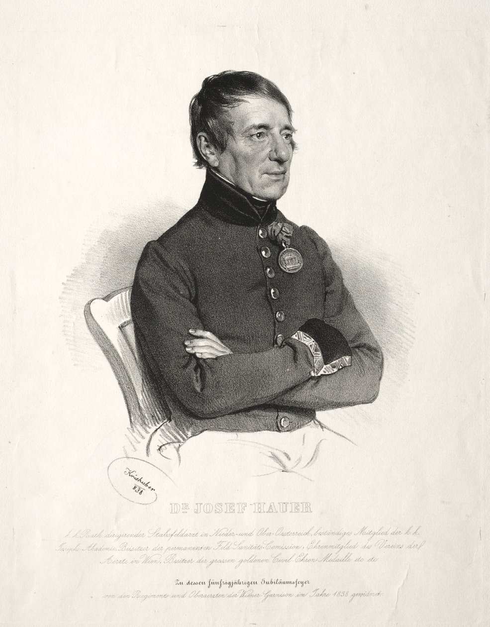Portrait du Dr. Joseph Hauer - Joseph Kriehuber