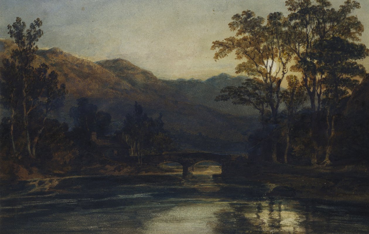 Un pont sur une rivière au clair de lune, 1798 - Joseph Mallord William Turner
