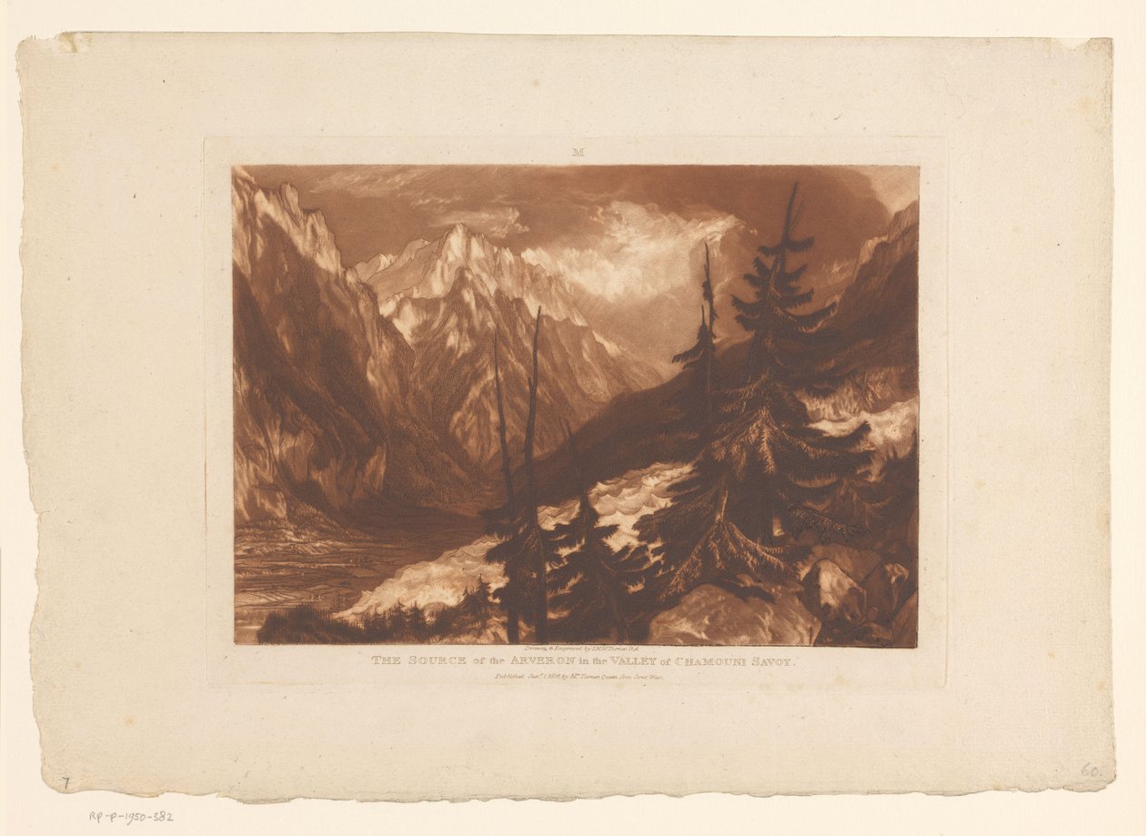 Vue de la vallée de Chamonix avec la rivière Arveyron - Joseph Mallord William Turner